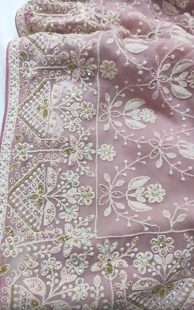 Chiffon Saree Party Wear(Unstitched)