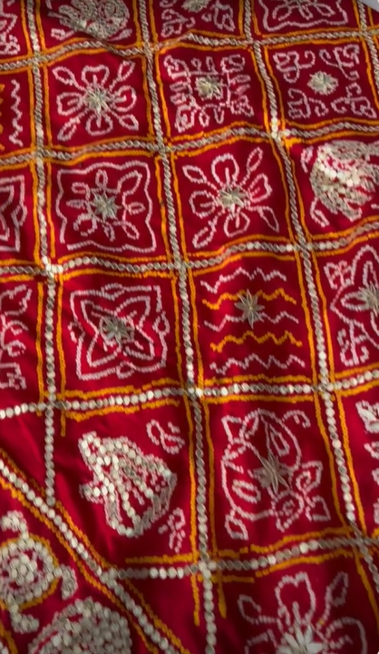 Red Bandhani dupattas in gaji silk with gotapatti work